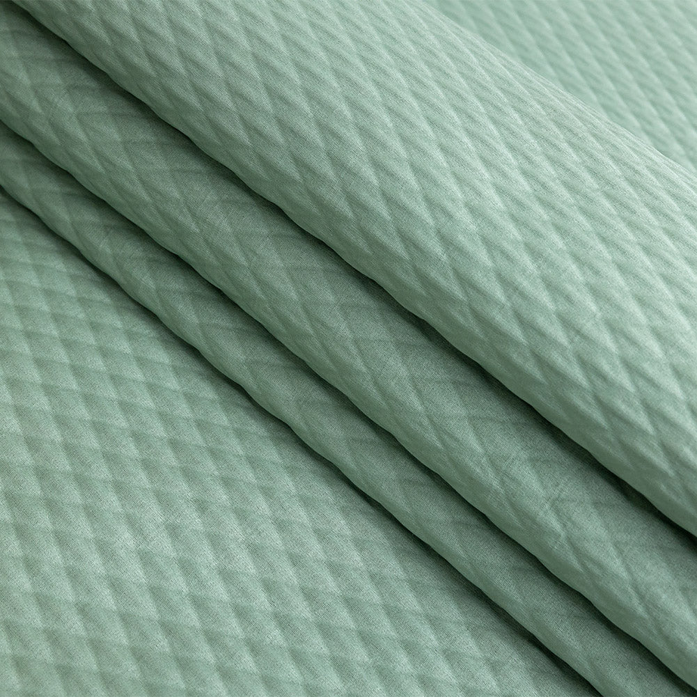 Drapery Jacquard - Sage Diamond Quilted - British Imported Folded Drapery Jacquard - Sage Diamond Quilted - British Imported Folded