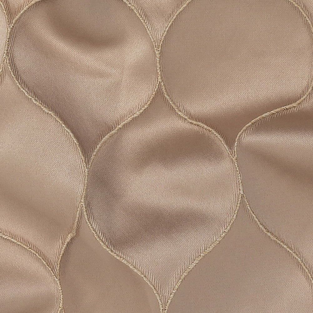 Satin-Faced Drapery Jacquard - Shell Ogees - British Imported Detail Satin-Faced Drapery Jacquard - Shell Ogees - British Imported Detail