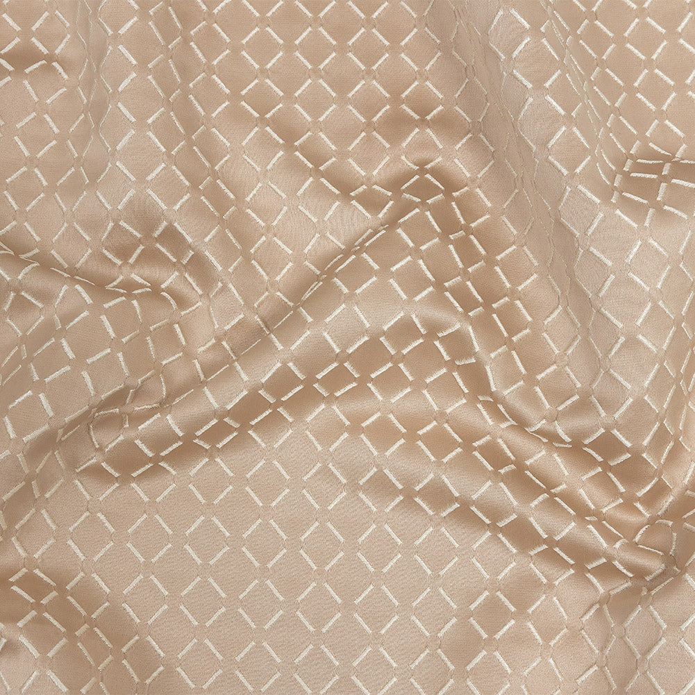 Satin-Faced Jacquard - Shell Broken Diamonds - British Imported Satin-Faced Jacquard - Shell Broken Diamonds - British Imported