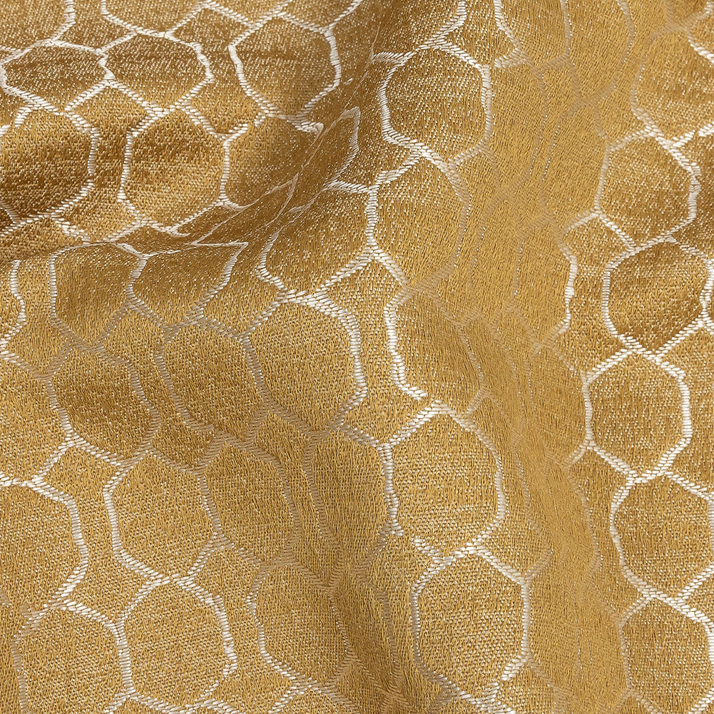 Polyester Jacquard - Sunflower Honeycombs - British Imported Detail Polyester Jacquard - Sunflower Honeycombs - British Imported Detail