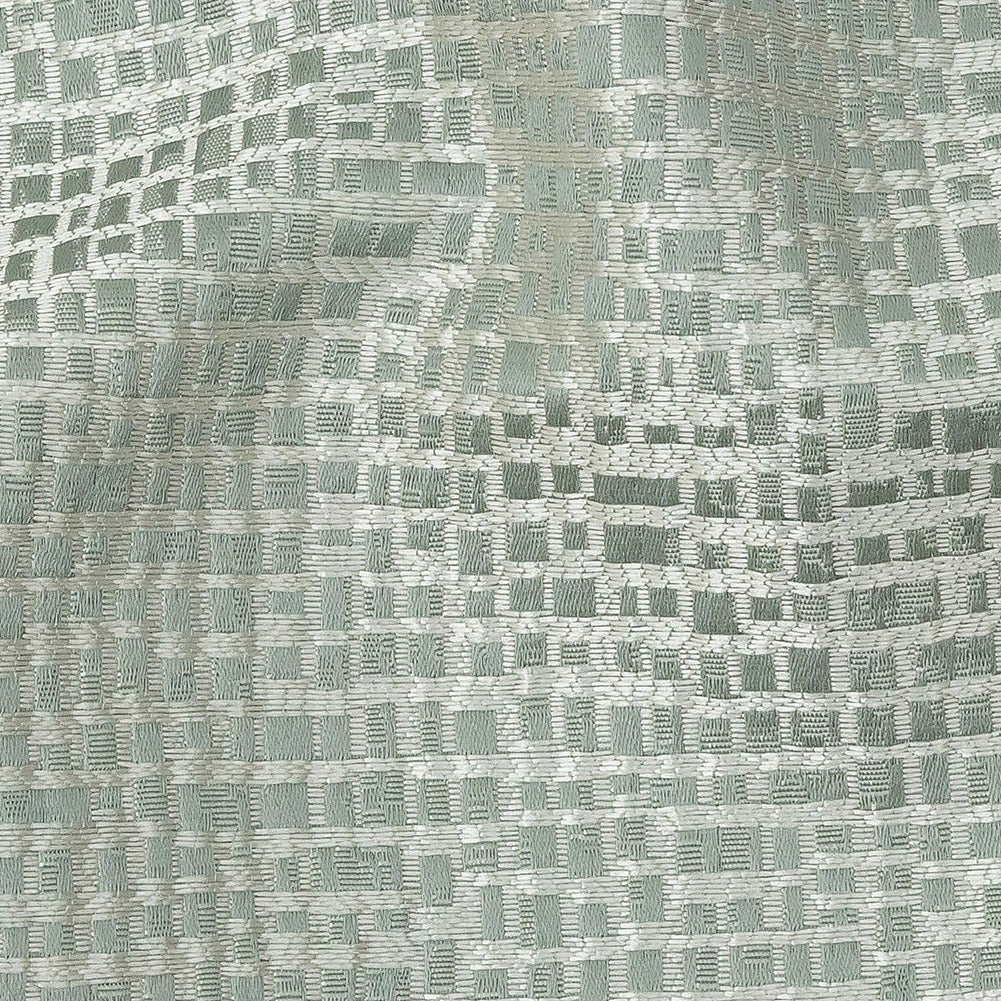 Polyester Jacquard - Seafoam Grid - British Imported Detail Polyester Jacquard - Seafoam Grid - British Imported Detail