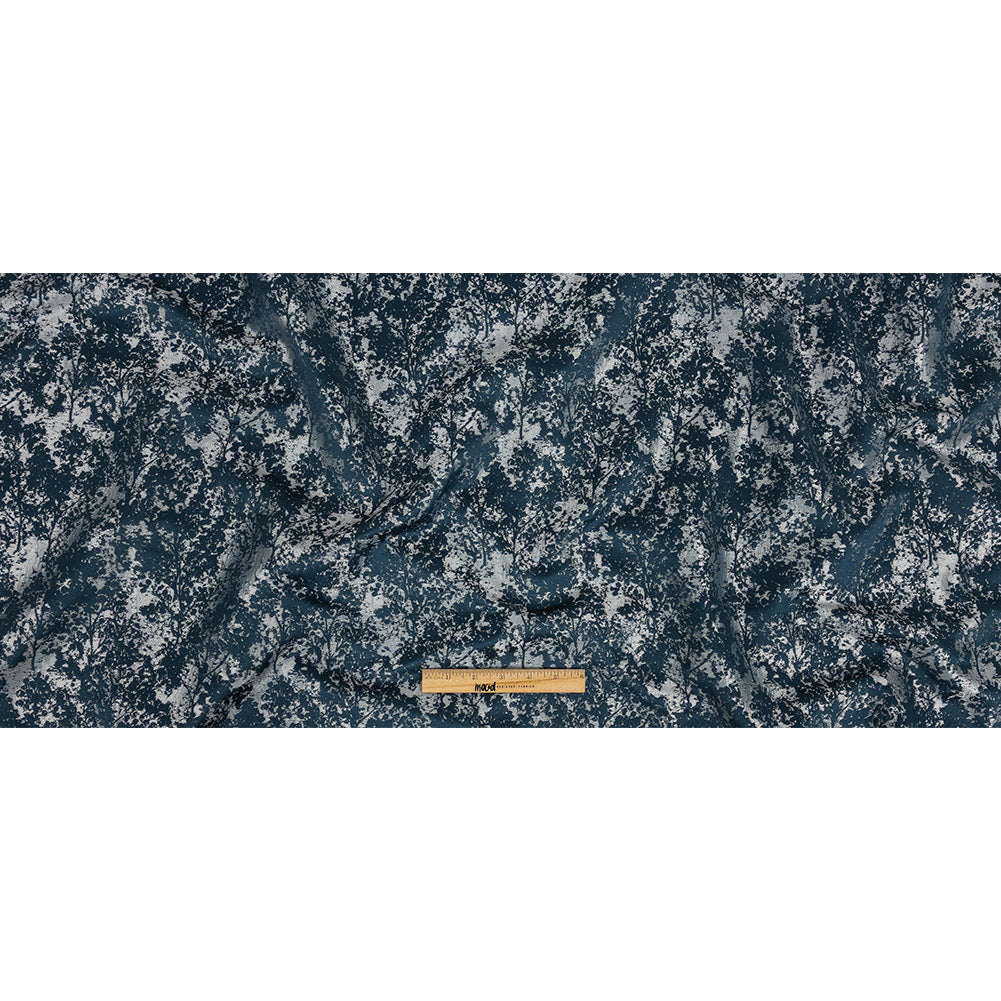 Polyester Jacquard - Indigo Abstract Trees - British Imported Full Polyester Jacquard - Indigo Abstract Trees - British Imported Full