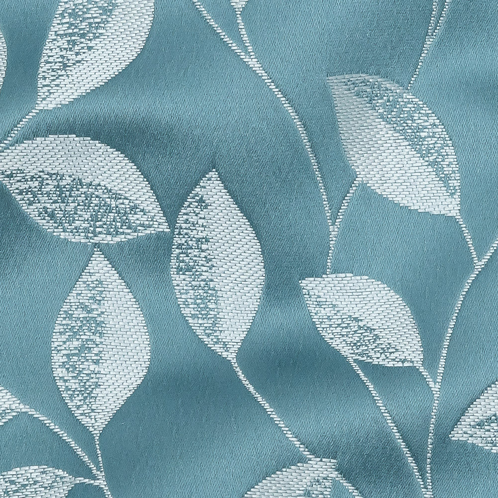 Satin-Faced Jacquard - Sky Foliage - British Imported Detail Satin-Faced Jacquard - Sky Foliage - British Imported Detail
