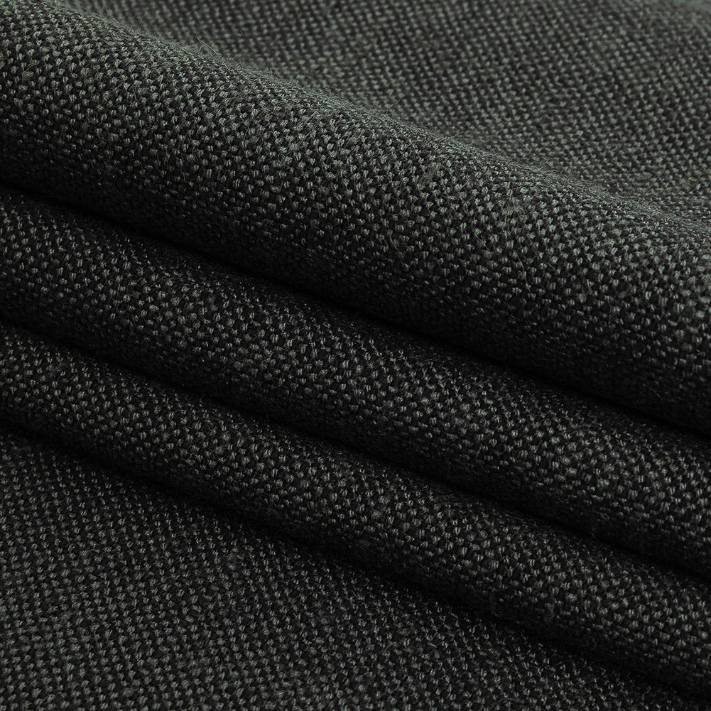Polyester, Viscose and Linen Woven - Charcoal - British Imported Folded Polyester, Viscose and Linen Woven - Charcoal - British Imported Folded