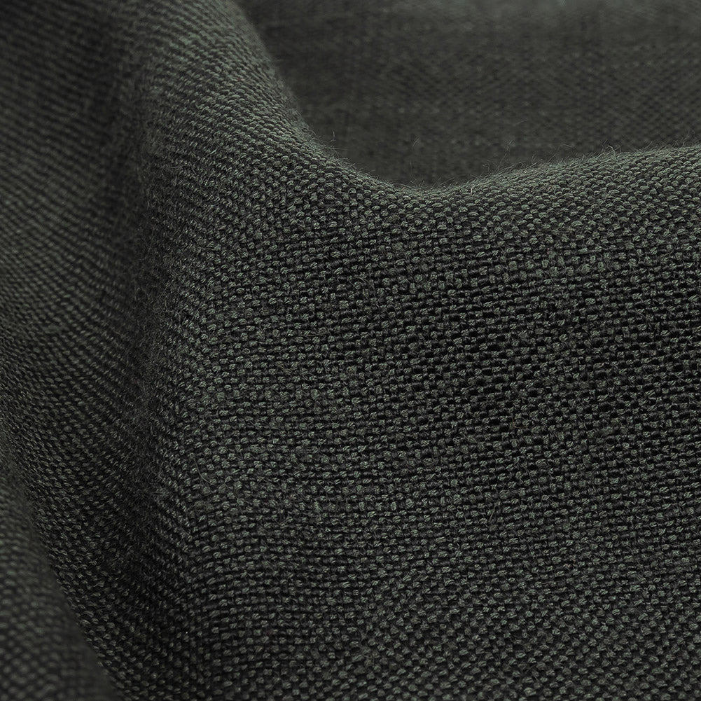 Polyester, Viscose and Linen Woven - Charcoal - British Imported Detail Polyester, Viscose and Linen Woven - Charcoal - British Imported Detail