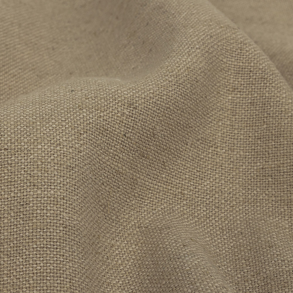 Polyester, Viscose and Linen Woven - Fawn - British Imported Detail Polyester, Viscose and Linen Woven - Fawn - British Imported Detail