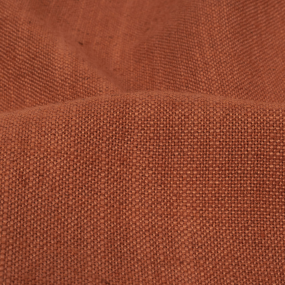 Polyester, Viscose and Linen Woven - Rust - British Imported Detail Polyester, Viscose and Linen Woven - Rust - British Imported Detail