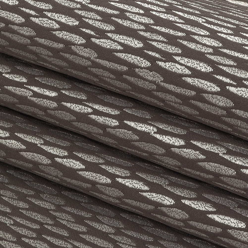 Luminous Drapery Jacquard - Charcoal Raindrops - British Imported Folded Luminous Drapery Jacquard - Charcoal Raindrops - British Imported Folded