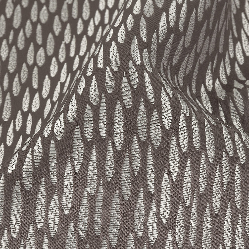 Luminous Drapery Jacquard - Charcoal Raindrops - British Imported Detail Luminous Drapery Jacquard - Charcoal Raindrops - British Imported Detail