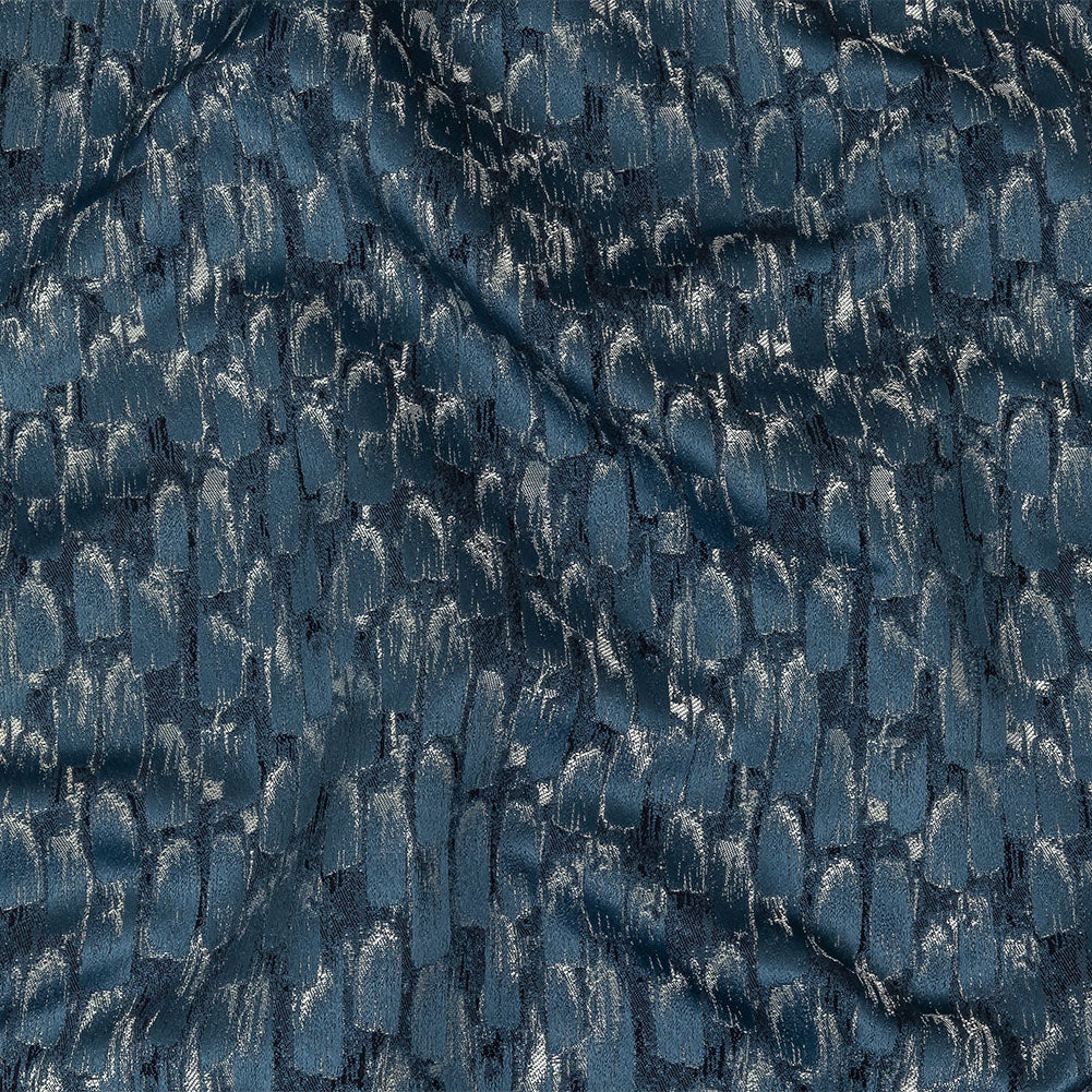 Recycled Polyester Jacquard - Danube Abstract Brushstrokes - British Imported Recycled Polyester Jacquard - Danube Abstract Brushstrokes - British Imported