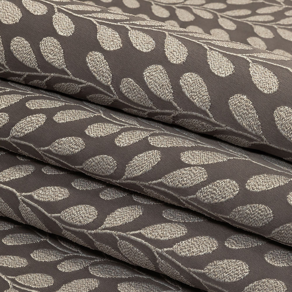 Polyester Jacquard - Slate Cascading Vines - British Imported Folded Polyester Jacquard - Slate Cascading Vines - British Imported Folded