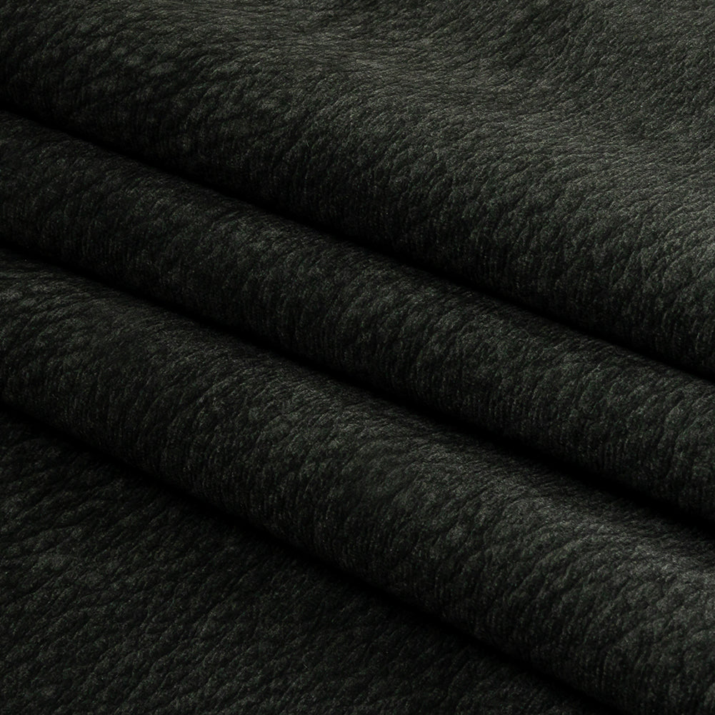Polyester Microvelvet - Ebony Abstract - British Imported Folded Polyester Microvelvet - Ebony Abstract - British Imported Folded