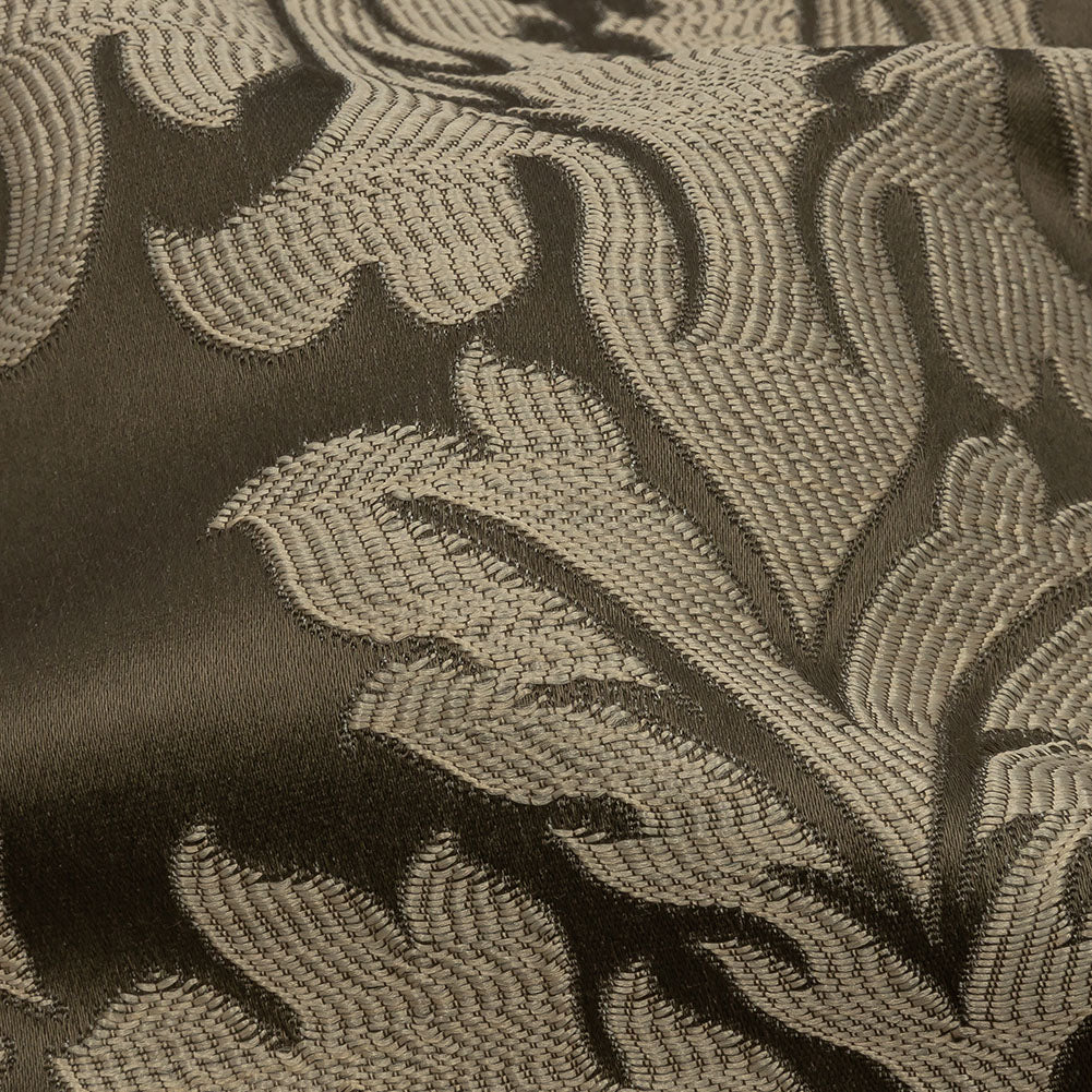 Drapery Jacquard - Fawn Leafy Damask - British Imported Detail Drapery Jacquard - Fawn Leafy Damask - British Imported Detail