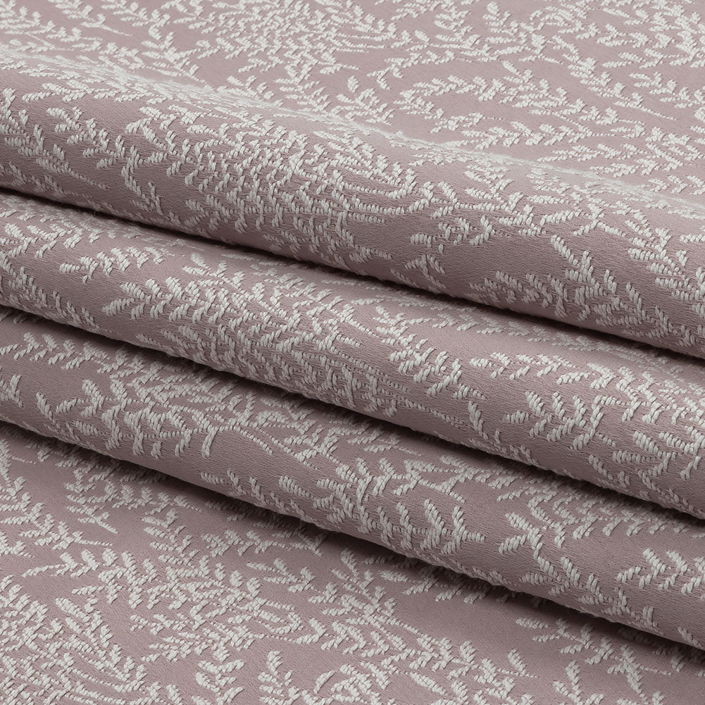 Drapery Jacquard - Orchid Little Leaves - British Imported Folded Drapery Jacquard - Orchid Little Leaves - British Imported Folded