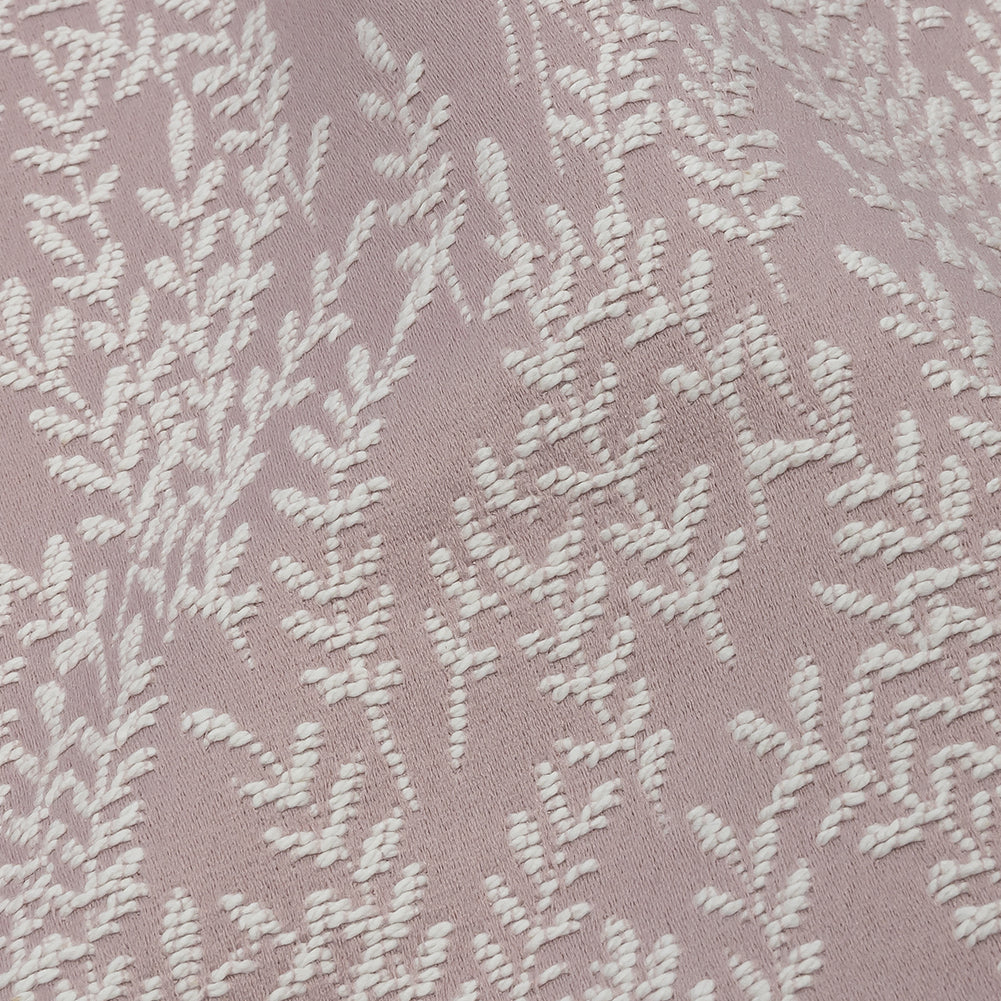 Drapery Jacquard - Orchid Little Leaves - British Imported Detail Drapery Jacquard - Orchid Little Leaves - British Imported Detail