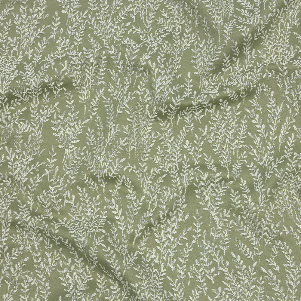 Drapery Jacquard - Sage Little Leaves - British Imported Drapery Jacquard - Sage Little Leaves - British Imported
