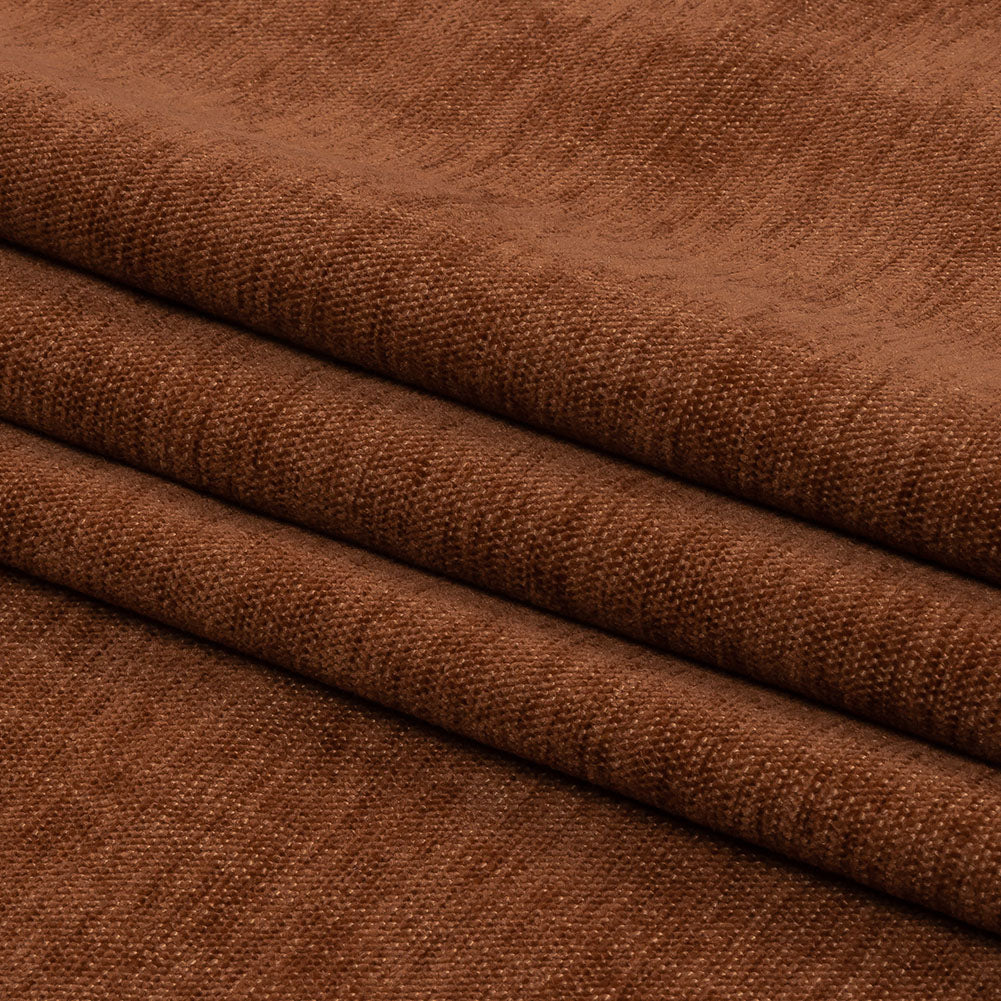 Polyester Upholstery Chenille - Rust - British Imported Folded Polyester Upholstery Chenille - Rust - British Imported Folded
