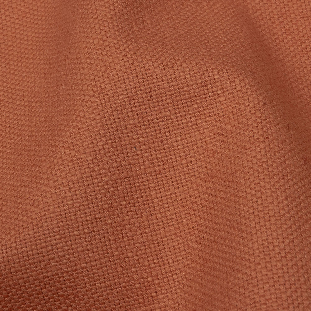 Heavyweight Linen Woven - Coral - British Imported Detail Heavyweight Linen Woven - Coral - British Imported Detail