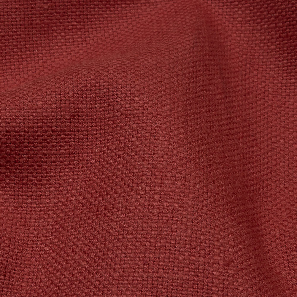 Heavyweight Linen Woven - Cranberry - British Imported Detail Heavyweight Linen Woven - Cranberry - British Imported Detail