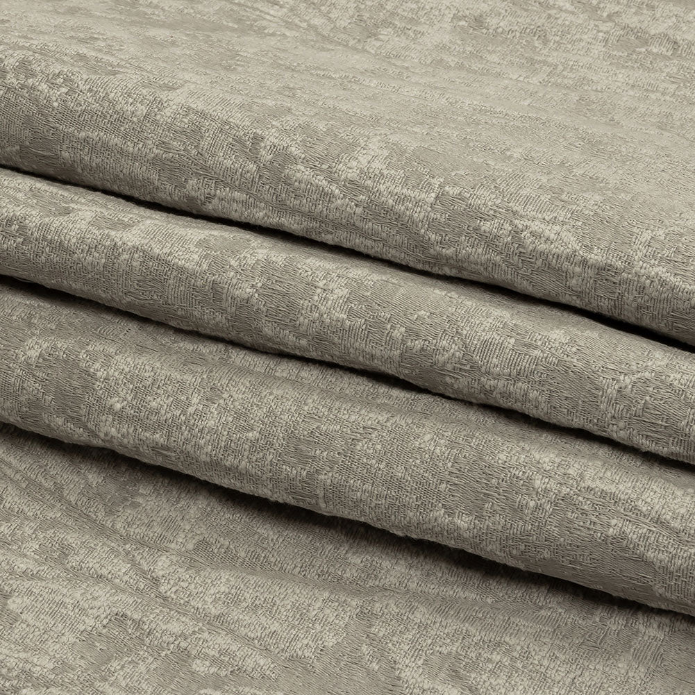 Cotton and Recycled Polyester Drapery Jacquard - Silver Misty Foliage - British Imported Folded Cotton and Recycled Polyester Drapery Jacquard - Silver Misty Foliage - British Imported Folded