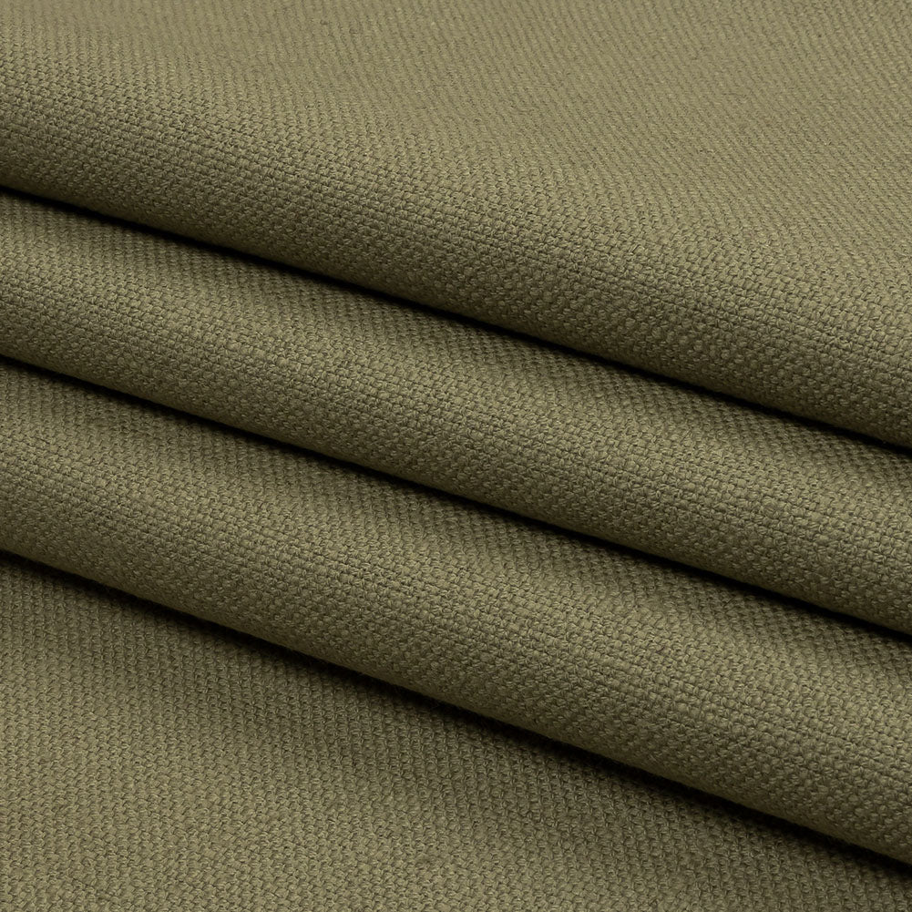 Heavyweight Linen Woven - Olive - British Imported Folded Heavyweight Linen Woven - Olive - British Imported Folded