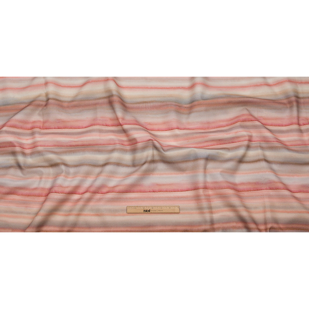 Cotton Canvas Print - Shell Painterly Stripes - British Imported Full Cotton Canvas Print - Shell Painterly Stripes - British Imported Full