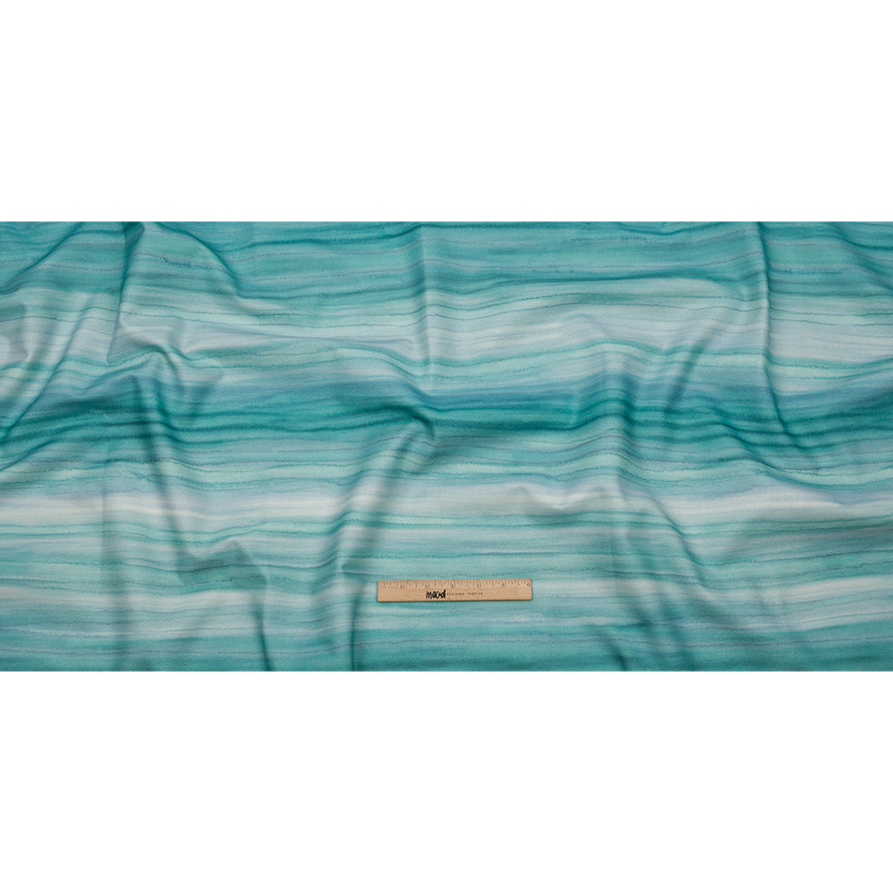 Cotton Canvas Print - Verdigris Painterly Stripes - British Imported Full Cotton Canvas Print - Verdigris Painterly Stripes - British Imported Full
