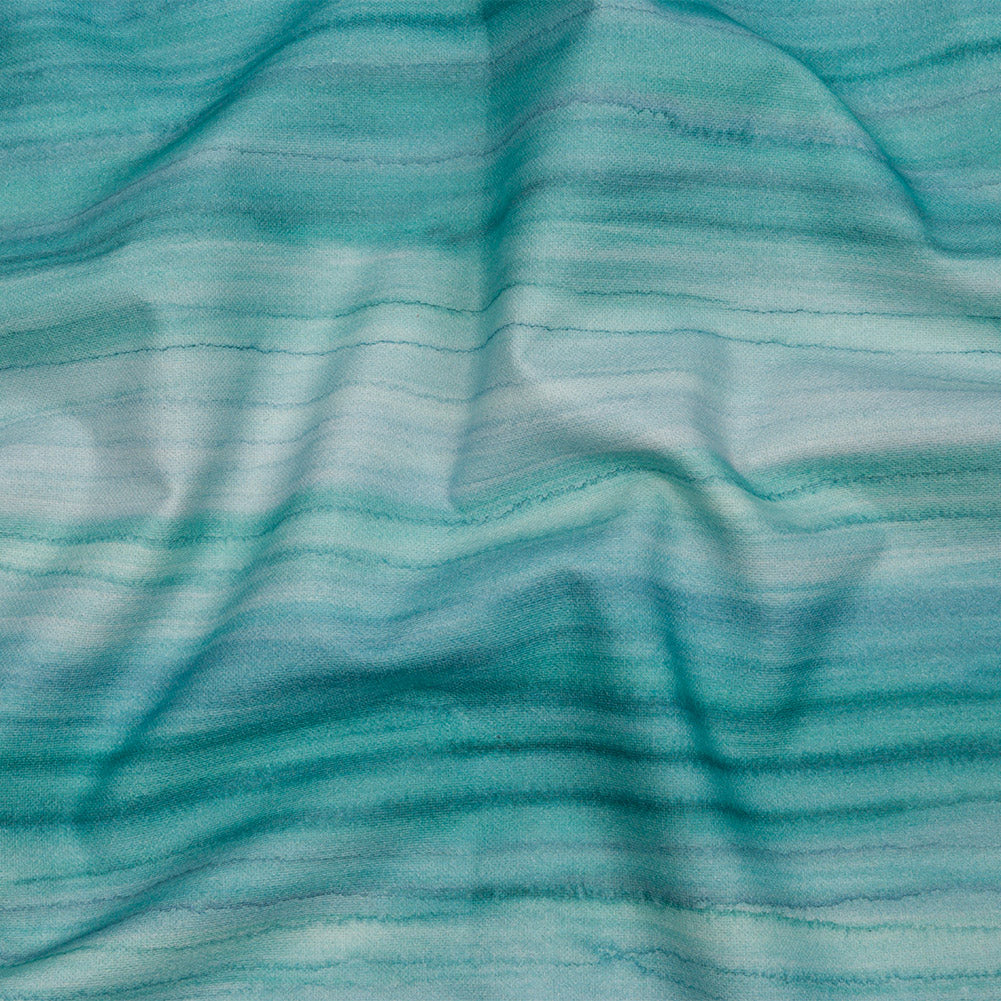 Cotton Canvas Print - Verdigris Painterly Stripes - British Imported Cotton Canvas Print - Verdigris Painterly Stripes - British Imported