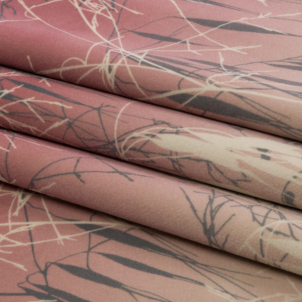 Printed Polyester Velvet - Shell Meadow Grass Ombre - British Imported Folded Printed Polyester Velvet - Shell Meadow Grass Ombre - British Imported Folded