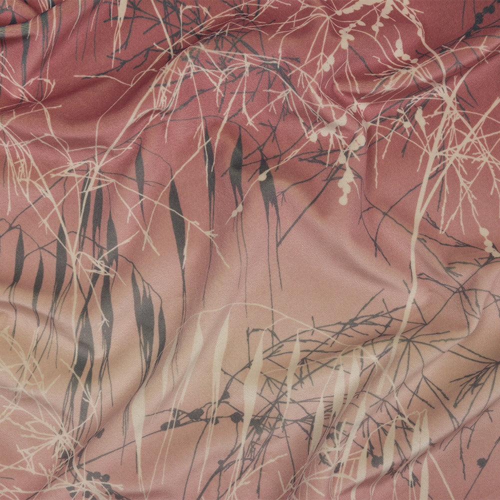Printed Polyester Velvet - Shell Meadow Grass Ombre - British Imported Printed Polyester Velvet - Shell Meadow Grass Ombre - British Imported