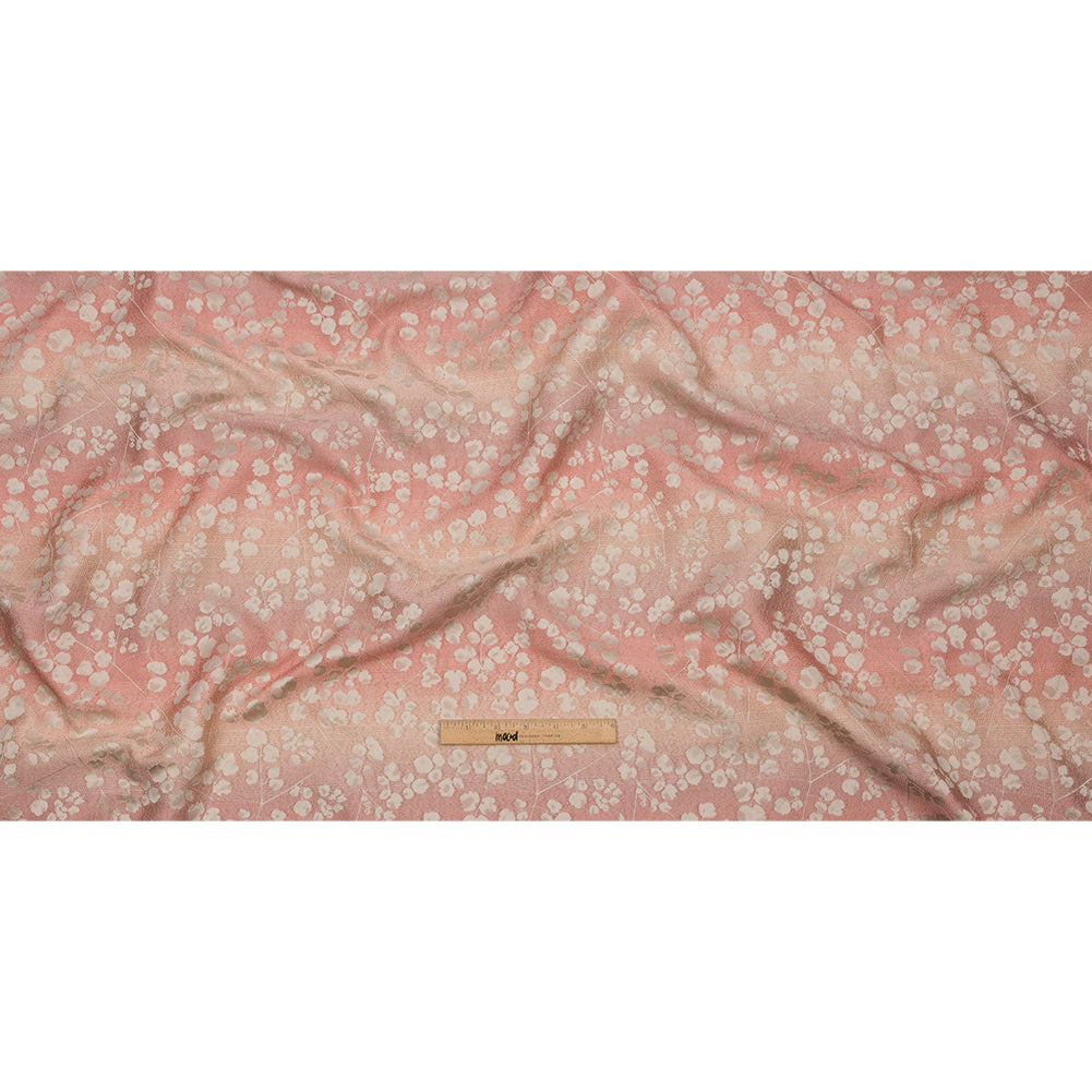 Drapery Jacquard - Shell Ombre Stripes and Little Flowers - British Imported Full Drapery Jacquard - Shell Ombre Stripes and Little Flowers - British Imported Full
