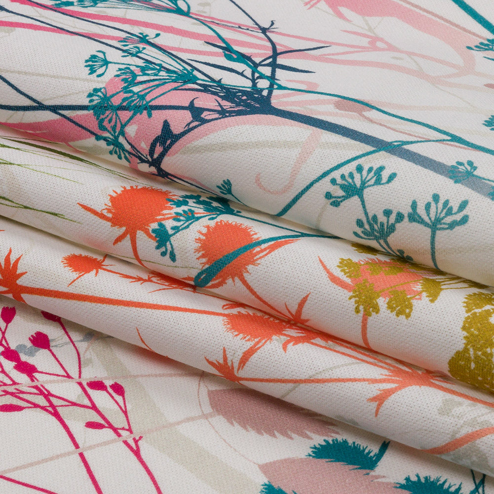Cotton Canvas Print - Rainbow Wildflower Branches - British Imported Folded Cotton Canvas Print - Rainbow Wildflower Branches - British Imported Folded