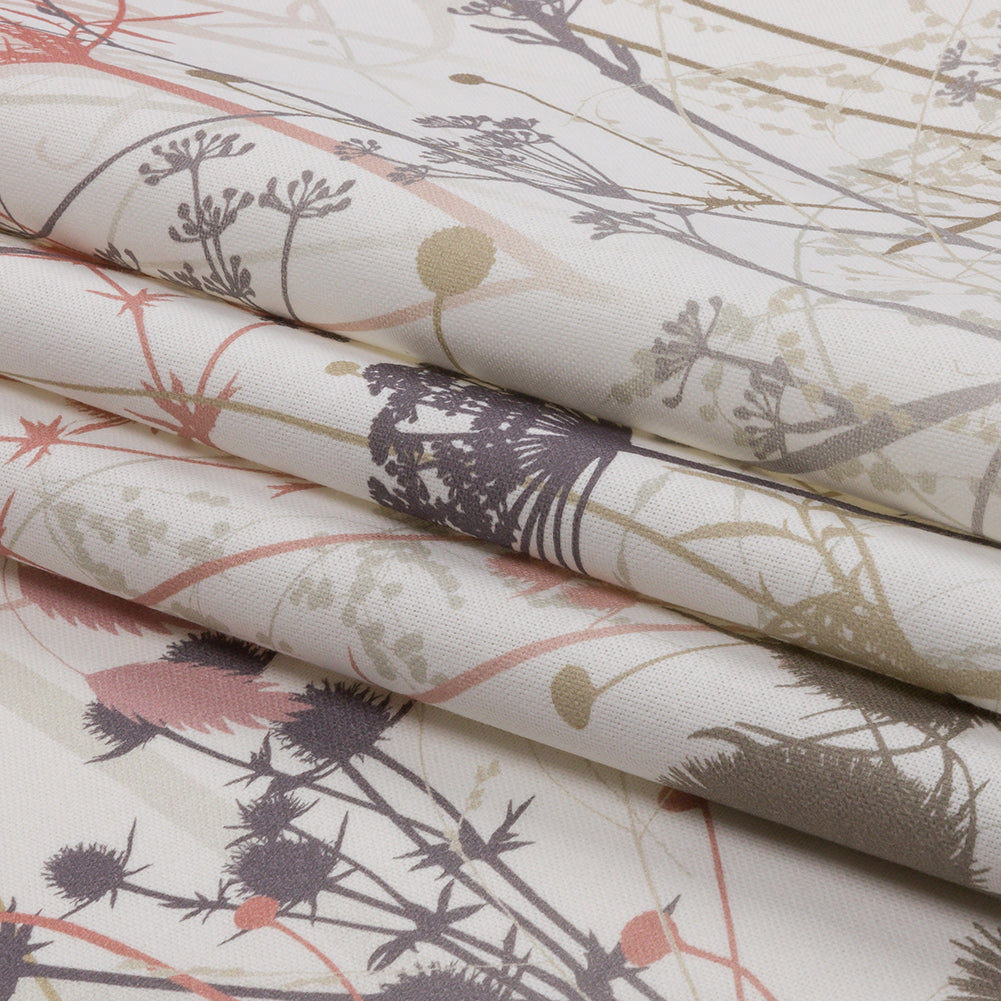 Cotton Canvas Print - Shell Wildflower Branches - British Imported Folded Cotton Canvas Print - Shell Wildflower Branches - British Imported Folded