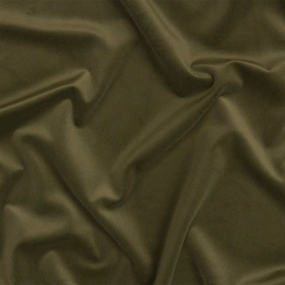Lush Polyester Drapery Velvet - Olive - British Imported Lush Polyester Drapery Velvet - Olive - British Imported
