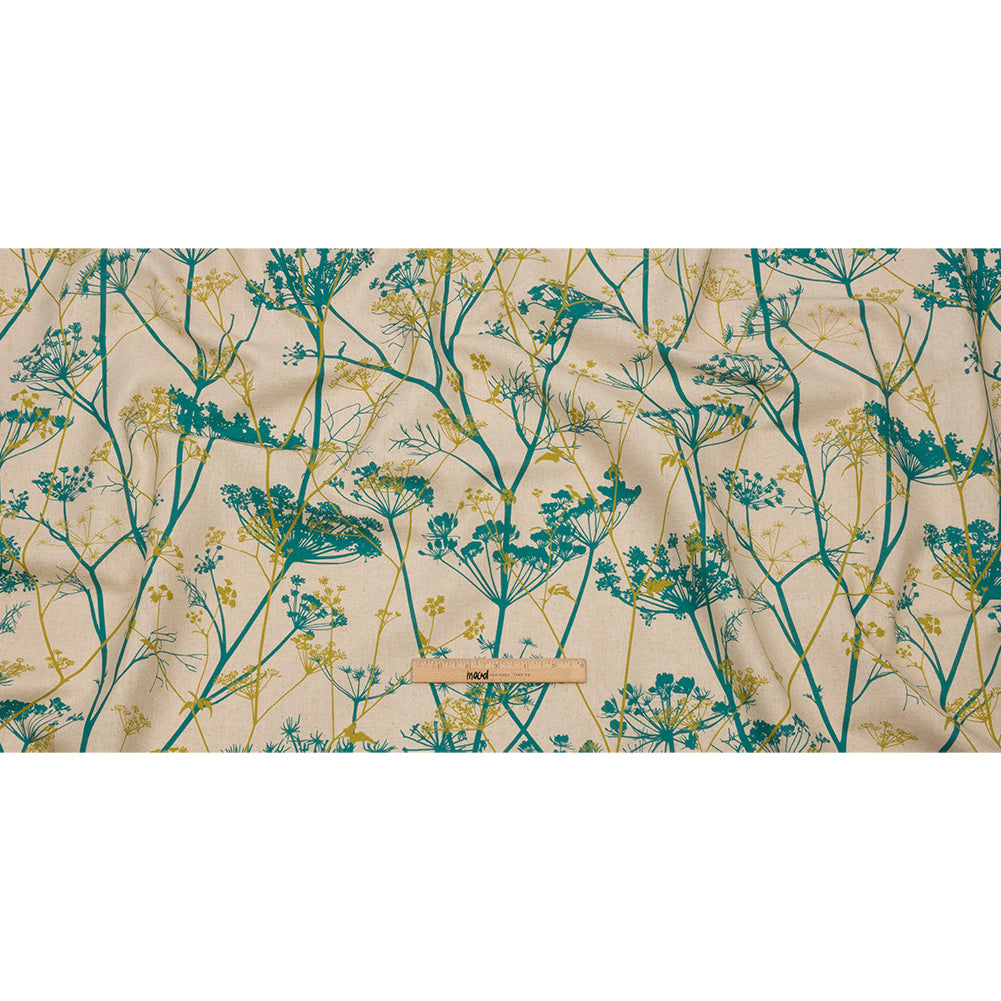 Cotton and Linen Canvas Print - Peacock Chervil Silhouettes - British Imported Full Cotton and Linen Canvas Print - Peacock Chervil Silhouettes - British Imported Full