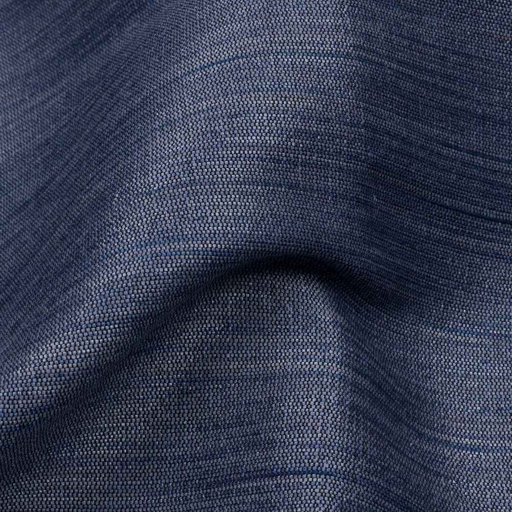Recycled Polyester Bengaline - Denim Striations - British Imported Detail Recycled Polyester Bengaline - Denim Striations - British Imported Detail
