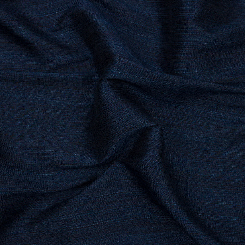 Recycled Polyester Bengaline - Navy Striations - British Imported Recycled Polyester Bengaline - Navy Striations - British Imported