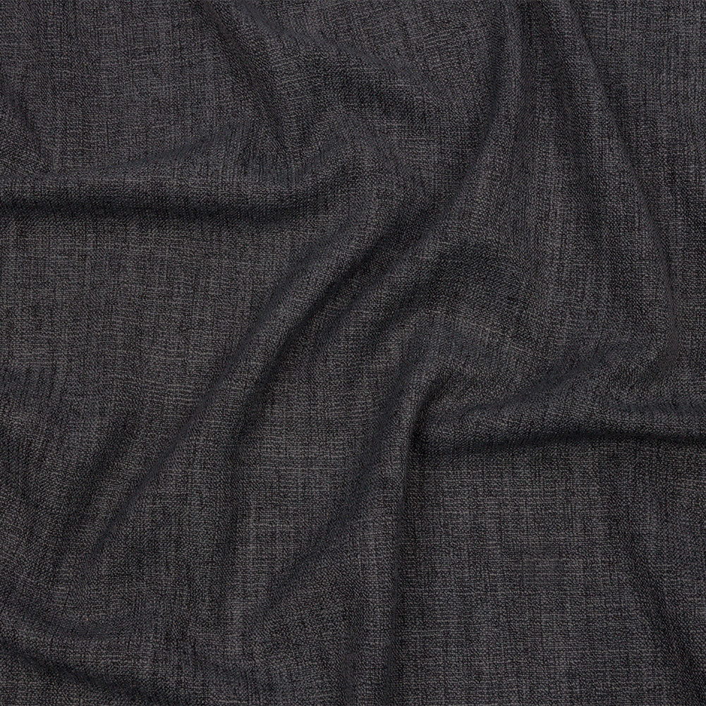 Soft Textured Recycled Polyester Drapery Woven - Charcoal - British Imported Soft Textured Recycled Polyester Drapery Woven - Charcoal - British Imported