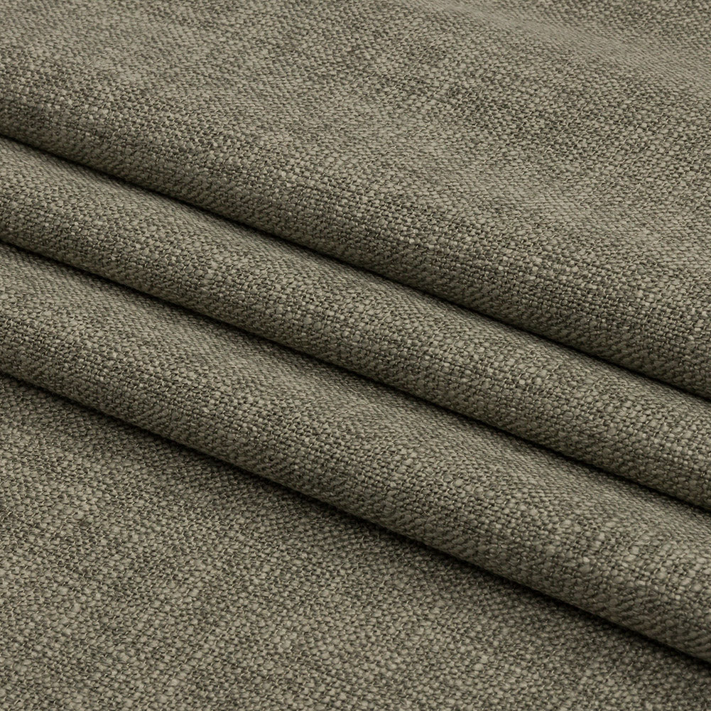 Soft Textured Recycled Polyester Drapery Woven - Olive - British Imported Folded Soft Textured Recycled Polyester Drapery Woven - Olive - British Imported Folded
