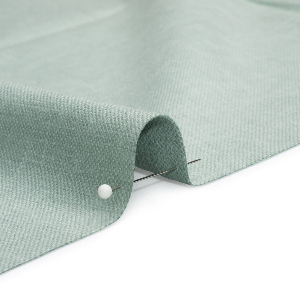 Slubbed Cotton and Polyester Woven - Gray Green - British Imported Detail Slubbed Cotton and Polyester Woven - Gray Green - British Imported Detail