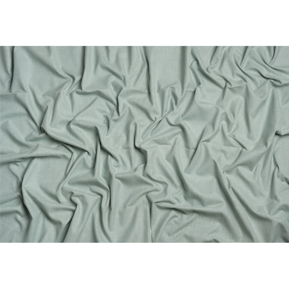 Slubbed Cotton and Polyester Woven - Gray Green - British Imported Full Slubbed Cotton and Polyester Woven - Gray Green - British Imported Full