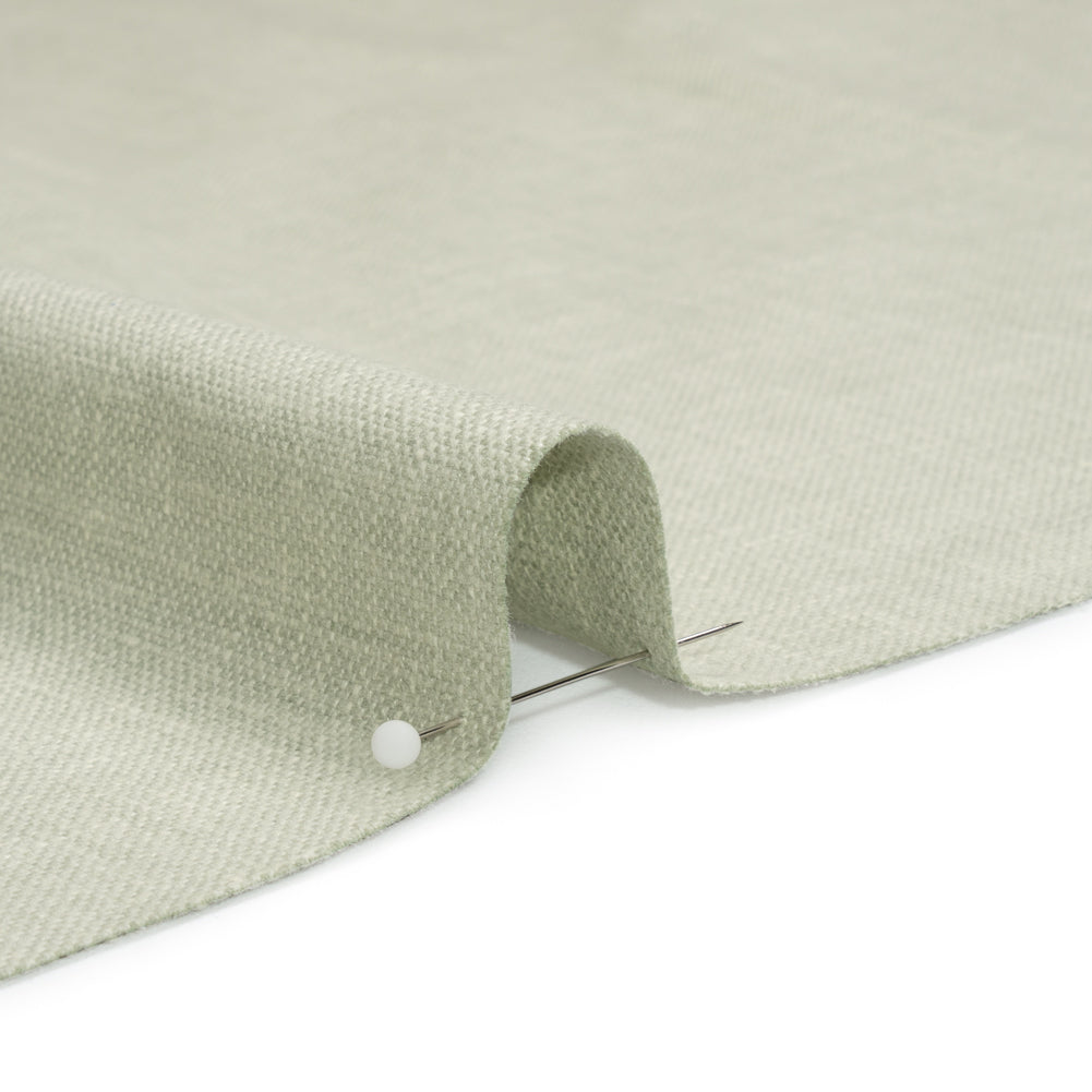 Slubbed Cotton and Polyester Woven - Sage - British Imported Detail Slubbed Cotton and Polyester Woven - Sage - British Imported Detail
