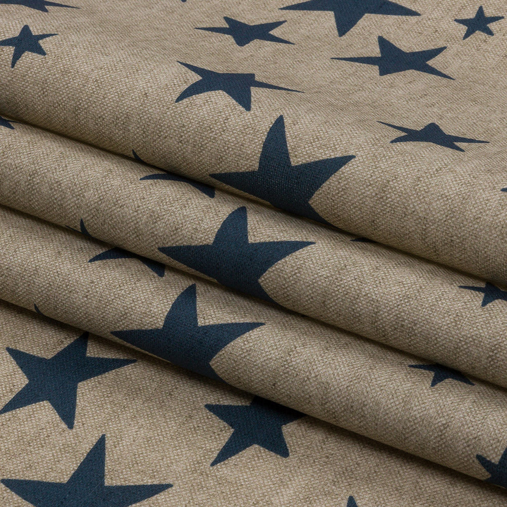 Cotton Canvas Print - Indigo Starlight - British Imported Folded Cotton Canvas Print - Indigo Starlight - British Imported Folded