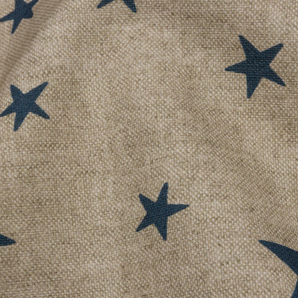 Cotton Canvas Print - Indigo Starlight - British Imported Detail Cotton Canvas Print - Indigo Starlight - British Imported Detail