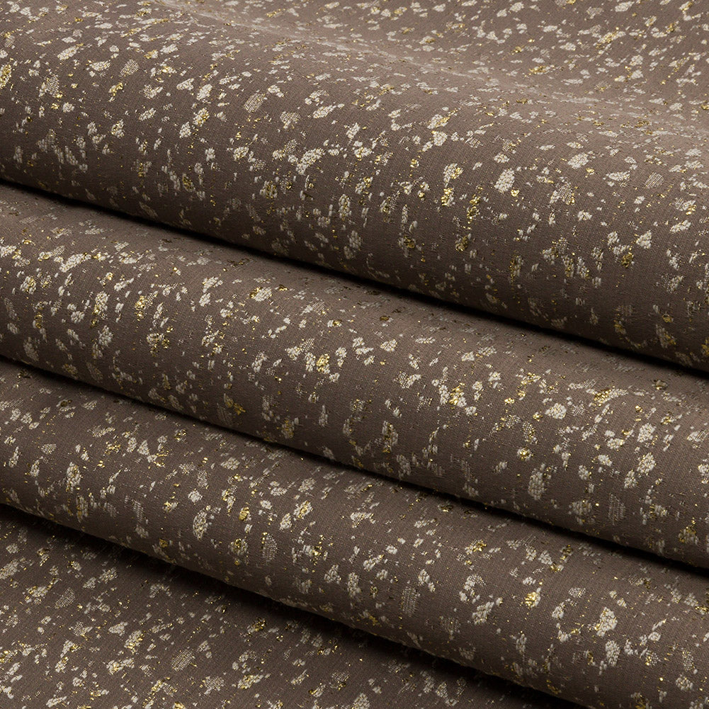 Metallic Drapery Jacquard - Truffle Speckled - British Imported Folded Metallic Drapery Jacquard - Truffle Speckled - British Imported Folded