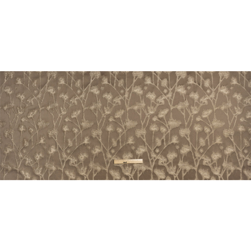 Metallic Drapery Jacquard - Mole Blurred Branches - British Imported Full Metallic Drapery Jacquard - Mole Blurred Branches - British Imported Full