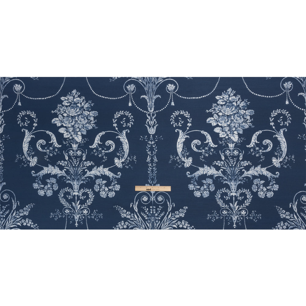 Cotton Canvas Print - Midnight Scrolls and Leaves - British Imported Full Cotton Canvas Print - Midnight Scrolls and Leaves - British Imported Full