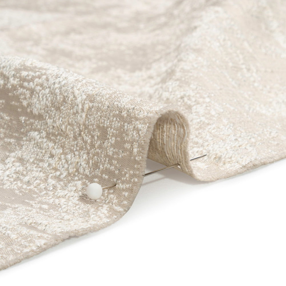 Metallic Drapery Jacquard - Porcelain Abstract - British Imported Detail Metallic Drapery Jacquard - Porcelain Abstract - British Imported Detail