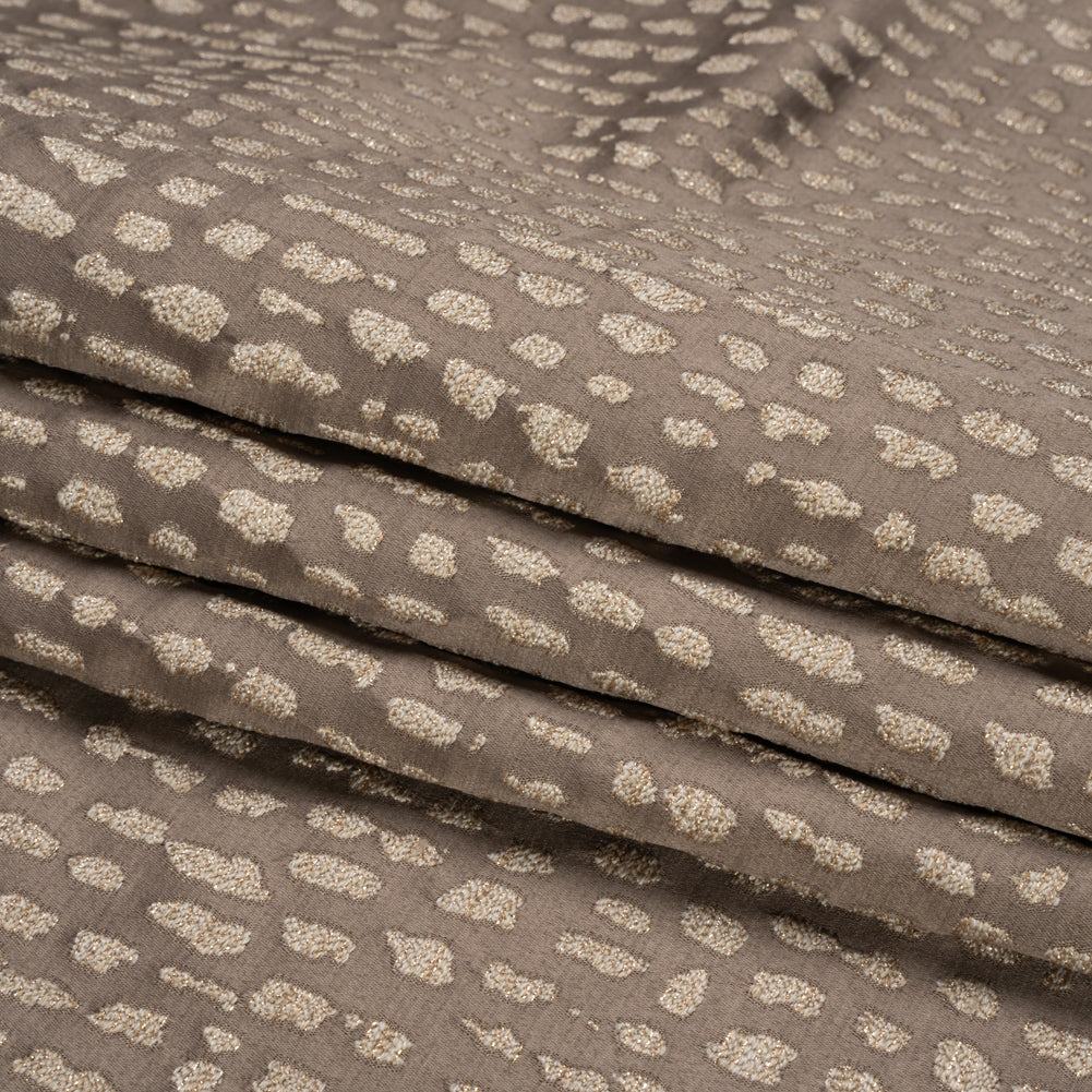 Metallic Drapery Jacquard - Mole Spotted Abstract - British Imported Folded Metallic Drapery Jacquard - Mole Spotted Abstract - British Imported Folded