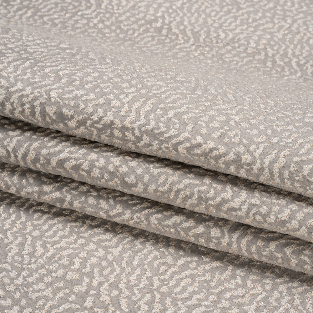 Metallic Drapery Jacquard - Dove Mottled - British Imported Folded Metallic Drapery Jacquard - Dove Mottled - British Imported Folded